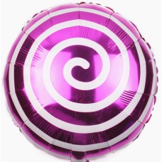 Folieballon Eten Snoep Lolly streepjes paars 