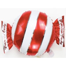 Folieballon Eten Snoepje strepen rood (55 cm)