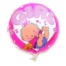 Folieballon Viering Geboorte Baby meisje-girl roze