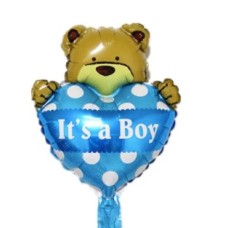 Folieballon Viering Geboorte Baby Beer blauw hart (30 cm) Folieballon Viering Geboorte Baby Beer blauw hart (30 cm)