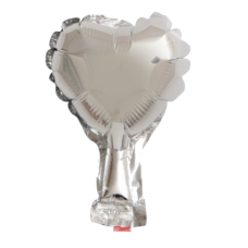 Folieballon Liefde hart zilver (12 cm)