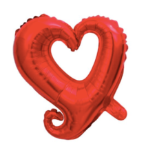 Folieballon Liefde hart rood open (45 cm)