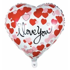Folieballon Liefde/Viering Valentijn  -I love you-  rood/wit (45 cm) Folieballon Liefde/Viering Valentijn  -I love you-  rood/wit (45 cm)