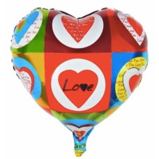 Folieballon Liefde/Viering Valentijn hart diverse kleuren