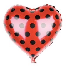 Folieballon Liefde/Viering Valentijn hart Polka dots