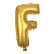Folieballon letter F goud (37 cm)