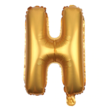 Folieballon letter H goud (37 cm)