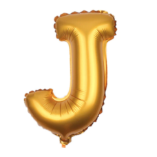 Folieballon letter J  goud (37 cm)