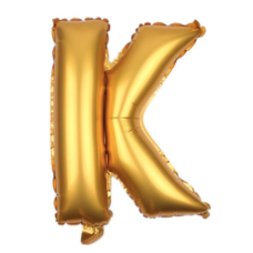 Folieballon letter K goud (37 cm)