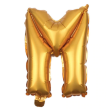 Folieballon letter M goud (37 cm)