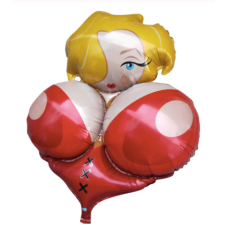 Folieballon Adult 18+ Rondborstige dame (65 x 50 cm)