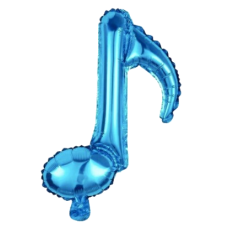 Folieballon Muzieknoot blauw enkel (45 cm)