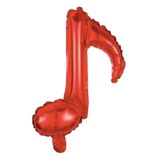 Folieballon Muzieknoot rood enkel (45 cm)