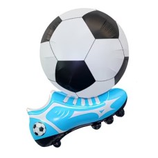 Folieballon Sport Voetbalschoen blauw (55 x 42 cm)