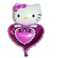 Folieballon TV & Film Hello Kitty paars   -I love you-  (70 cm)