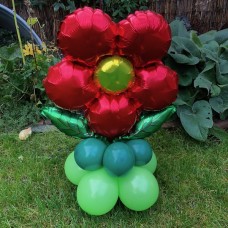 Tafeldecoratie Bloem rood op voet