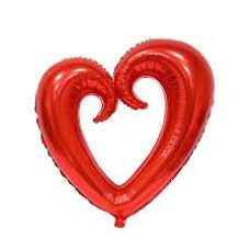 Folieballon Liefde hart rood open (40 cm)