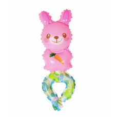 Folieballon Dieren Konijn roze pols armband (20 cm)
