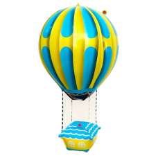 Folieballon Voertuigen Luchtballon blauw/geel (75 cm)