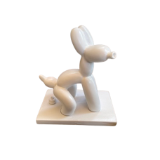 Hebbedingetjes Beeldje Ballonnenhondje poepend (wit)