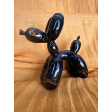 Hebbedingetjes Beeldje ballonnen Hondje Zwart/Goud 