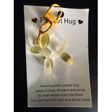 Hebbedingetjes sleutelhanger ballonnenhondje Pockethug geel