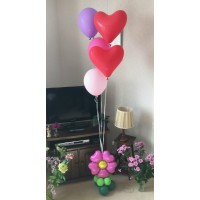 Helium Tros latex ballonnen Harten met voet