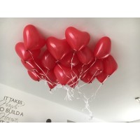 Helium latex ballon Hart incl. lint (28 cm)