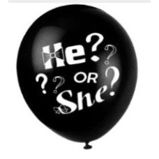 Latex ballon Geboorte Gender reveal "He or She" 30 cm (1 stuks)