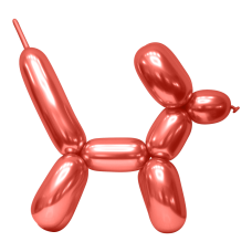 Vouwballon Globos 260 Chrome/Mirror Red  (25 stuks)