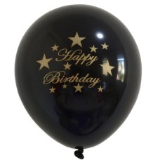 Latex ballon Verjaardag Happy Birthday Zwart (30 cm)