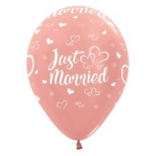 Latex ballon Trouwen/huwelijk "Just Married" rosé goud (30 cm) Latex ballon Trouwen/huwelijk "Just Married" rosé goud (30 cm)