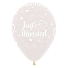 Latex ballon Trouwen/huwelijk "Just Married" Clear (30 cm) Latex ballon Trouwen/huwelijk "Just Married" Clear (30 cm)
