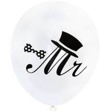 Latex ballon Trouwen/huwelijk "Mr." met hoed (30 cm) Latex ballon Trouwen/huwelijk "Mr." met hoed (30 cm)