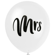 Latex ballon Trouwen/huwelijk "Mrs." Wit (30 cm) Latex ballon Trouwen/huwelijk "Mrs." Wit (30 cm)