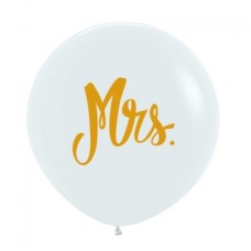 Latex ballon Trouwen/huwelijk "Mrs." topballon (61 cm)