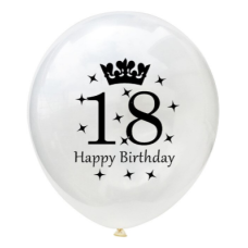 Latex ballon Leeftijd 18 jaar Clear (30 cm)