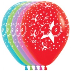 Latex ballon Leeftijd 40 jaar Willekeurig (30 cm)