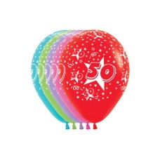 Latex ballon Leeftijd 50 jaar willekeurig (30 cm)