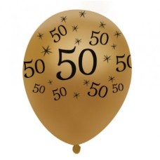 Latex ballon Leeftijd 50 jaar Goud (30 cm)